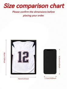 1pc 11*14in/14*18in Jersey Display Frame, Sports Jersey Display Frame, Team Wall Display Collection Frame, Black Modern Minimalist Style Frame, No Stand With Dual Hooks, Suitable For Displaying Clothing, Sports Fan Memorabilia Frame - Multicolor - View 3