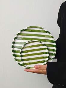1 Set Striped Ceramic Plates, European Style 6" + 8" Combination Ceramic Serving Plates, Tableware Plates, Dessert Cake Trays, Fruit Plates, Casual Snack Trays, Coffee Cup Trays, Nut Plates, Suitable For Home, Party, Gift - Multicolor - View 15