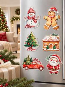 1pc Custom Personalized Name Christmas Acrylic Magnet, Santa, Gingerbread Refrigerator Magnet, Perfect Stocking Stuffers Gifts,Secret Santa Gift,Kitchen Decor,Christmas Gift - Multicolor - View 7