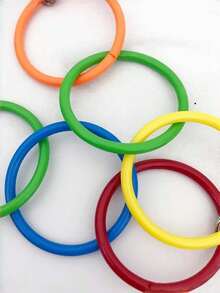 1pc Parrot Toy Colorful Hanging Ring, Chewable, Playful, Boredom Relief, Climbing - Multicolor - View 6