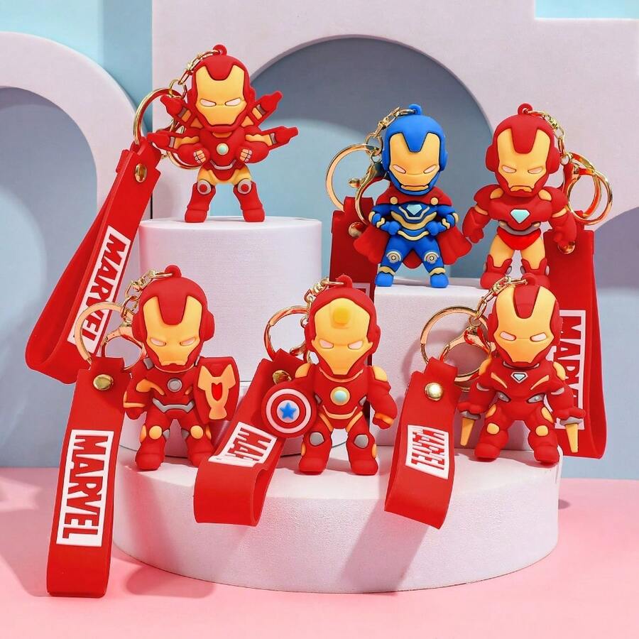 Hasbro Iron Man PVC Figure Keychains With Printed Wrist Strap Portable Bag Charm For Collecting Enthusiasts Backpack Handbag Daily Accessory Collection Gift - One Size - View 1