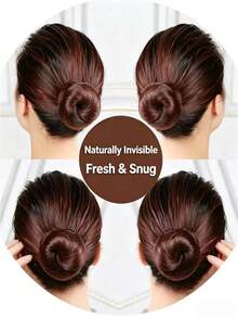 Brown Elastic Hair Net, Invisible Hair Net Headscarf, Suitable For Women, Ideal For Catering Service, Ballet Troupe, Sleep, Flight Attendants, Nurses, Fine Professional Hair Bun Net - Brown - View 6