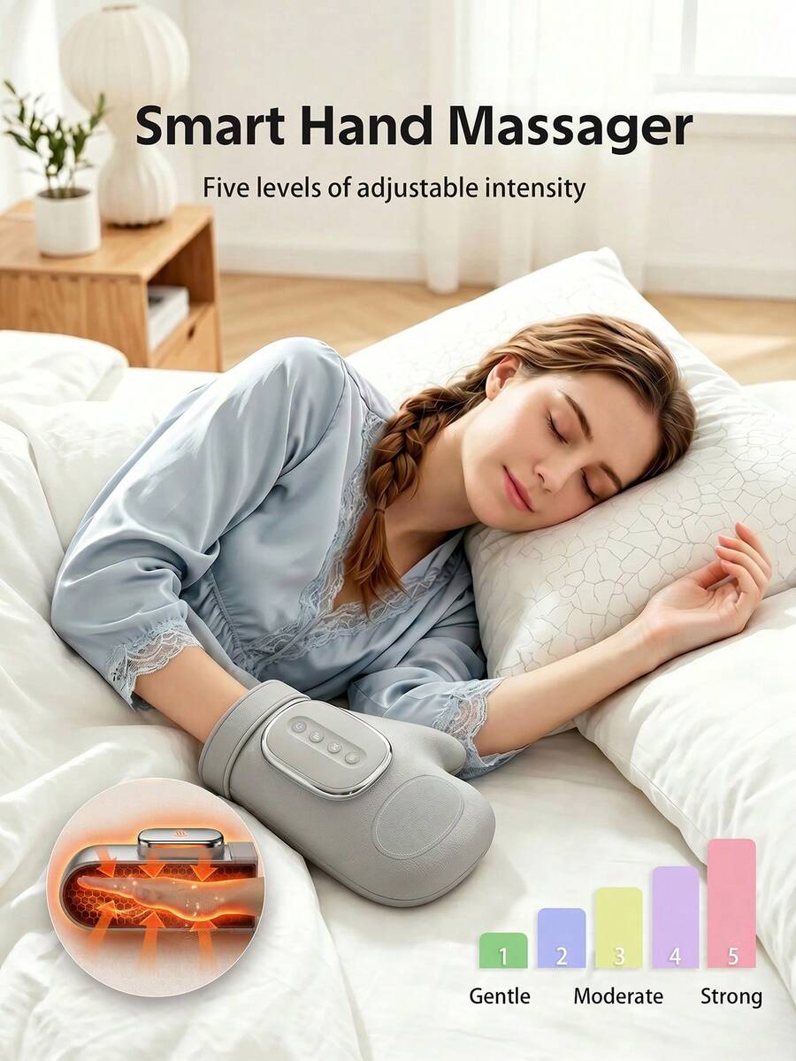 FIYIBAN 1pc Smart Hand Massager With Heat Compression And Air Pressure, Fatigue Relief, USB Rechargeable, Portable, Great Gift For Office Workers, Elderly And Homemakers - Multicolor - View 1