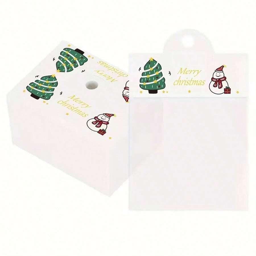 100pcs,Christmas-Themed Jewelry Display Bag, Perfect For Packaging Small Items Such As Bracelets, Earrings And Headwear For Small Businesses - Multicolor - View 1