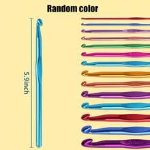 Latest Multicolor 14-Piece Aluminum Crochet Hook Set 2.0-10.0mm, Includes Stitch Markers And Large Eye Needles, Colorful Metal Crochet Hooks, Ergonomic Design For Comfortable Crocheting - Multicolor - View 4