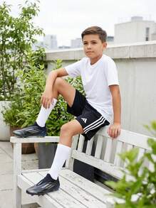 Adidas شورتات أولاد مراهقين قابلة للتنفس ناعمة سريعة الجفاف كاجوال للجري والشاطئ JN7170 - الأسود - مشاهدة 6