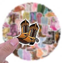 55PCS Cowboy Boots Stickers, Multicolor Pattern Stickers, Beautiful Stickers, Bottles, Decorative Paper, Scrapbooking, Diary, Laptop, Bumper, Skateboard, Water Bottle, Computer, Phone Greeting Cards, Photo Albums, Furniture, Stickers - Cowboy Boots - View 6