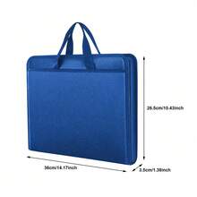 Sapphire Blue Silicone Fiberglass File Storage Bag With Handles, Zippered Portable Document Organizer For Home Office School - Sapphire Blue - View 7