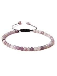 4mm Fine Bead Bracelet, Adjustable Natural Stone Semi-Precious Gemstone Yoga Beads Handmade Bracelet Jewelry - Bracelet - View 8