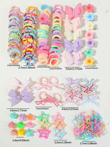 788pcs Girls Multi-Color High-End Cute Princess Hair Accessories, Bow Hair Clips, BB Clips, Star Hair Clips, Flower Headbands, Rhinestone Butterfly Clips, Claw Clips, Hair Ties, Exquisite Hair Accessories, Birthday Gift - Multicolor - View 5