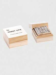 Set Stempel Vintage Pola Santai 25 Buah/Kotak, Stempel Kreatif Termasuk Pola Cuaca, Kehidupan Sehari-hari, dan Suasana Hati, untuk Dekorasi Alat Tulis dan Scrapbooking - Aprikot - View 14