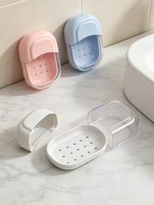 Portable Soap Box, Double-Layer Drainage Travel Mini Soap Storage Box With Lid, Portable Soap Holder For Business Trips - Double-layer Draining - View 1