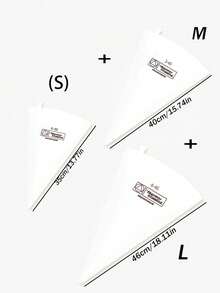 1個超厚製作糕點、裝飾蛋糕和曲奇餅乾的糕點袋,可重複使用 - 白色 - 查看 11