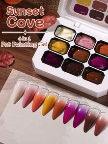 UR SUGAR 9 Colors/1 Set 4-In-1 Painting Gel Nail Polish, Suitable For Gradient Nail Art, Printed Patterns, Soak-Off Removal, UV/LED Gel, Autumn Style - Multicolor - View 13