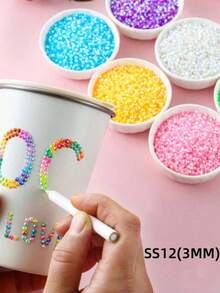 3 Boxes 180-Grid Resin Rhinestone Set, Vibrant Multi-Color Shiny Resin Rhinestone Nail Art Gems, Includes Pickup Pen Tool Spoon, Suitable For DIY Nail Art,Shoes, Water Bottles & Phone Case Decor - Multi-color - View 2