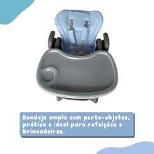 Cadeira Alimentação Refeição Alta Easy Multifuncional - Azul bebê - Visão 6