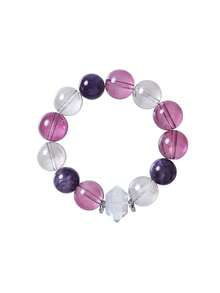 [VE]1pc Authentic Large Size High-Quality Crystal Bracelet, Activates Intuition And Wisdom, Stabilizes Emotions And Calms Mind, Enhances Noble Connections And Improves Interpersonal Relationships, Suitable For Gifts, Self-Wear, Students And Knowledge Workers, Crystal Color Random - Bracelet - View 8