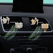 1pc Shiny Crystal High Heel Car Air Vent Clip, Crystal Handbag Car Fragrance Air Vent Clip Pendant, Rhinestone Diffuser Air Vent Clip, Shiny Car Air Conditioner Decoration, Exquisite Christmas Gift, New Year Gift, Exquisite Gift For Friends - Rhinestone Air Vent Ornament - View 8