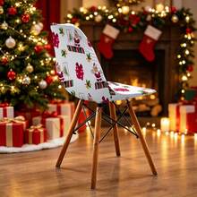 1/2/4/6pcs Christmas Print Shell Chair Covers, Removable & Washable, Suitable For Home, Hotel, Banquet - Multicolor - View 11