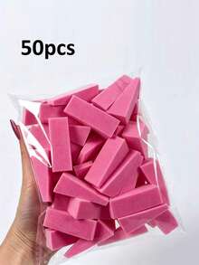 100/50 buah Spons Segitiga Sekali Pakai untuk Bedak, Bantalan Spons Rias, Dapat Digunakan untuk Basah & Kering, Blok Spons Seni Kuku, Alat Spons Rias yang Tidak Menyerap - MultiWarna - View 17