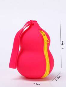 Cute Gourd-Shaped Silicone Makeup Bag, Mini Zipper Storage Pouch Key Bag For Earphones, Keys, Lipstick, Coins, Backpack Charm, Multi-Functional Storage Bag, Christmas Holiday Gift - Multicolor - View 5