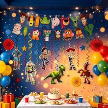 Disney Toy Cowboy Theme Cartoon Toy Birthday Banner Decoration Cartoon Buzz Hanging Ornament Set Birthday Party Decoration Arrangement - Multicolor - View 2