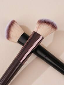 Double-Ended Makeup Brush For Liquid, Powder & Cream Blending– Foundation & Blush & Contour - Black - View 5