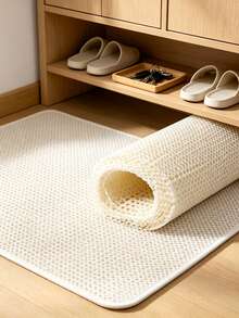 1 Roll PVC Drawer And Shelf Liner, Non-Slip Kitchen Cabinet Liner, Non-Adhesive Thick Strong Grip Waterproof Washable Mat, Protects Vanity Shelf Cabinet Bathroom Cabinet, Beige - View 5