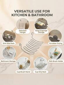 2/3pcs Stainless Steel Expandable Dish Drying Rack, Roll-Up Sink Drainer, Kitchen Sink Organizer, Can Hold Bowls, Plates, Cups, Utensils, Space-Saving, Suitable For Home Apartment Countertop Storage, Housewarming Gift, Ideal For Mom, Wife, Family - Multicolor - View 8