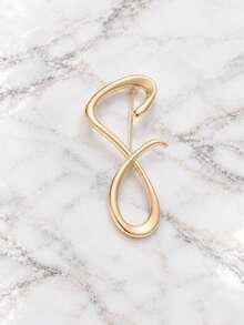 Minimalist Abstract Curved Brooch, Asymmetrical Twisted Line Accessory, Daily Outfit Suit Coat Pin, Niche Clothing Decorative Jewelry - A - View 7