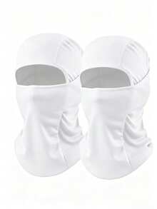 1pc/2pcs/3pcs Unisex Ski Balaclava Full Face Mask, Windproof Sun Protection Breathable Mask, UV Protection Ski Scarf, Suitable For Men/Women/Workers - White - View 8