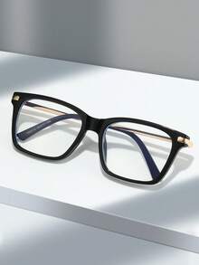 1 Pair Black Frame Rectangular Men's Fashion Glasses - Multicolor - View 2