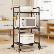 White Three-Tier Stainless Steel Storage Rack - White Three-layer - View 7
