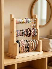 1pc Multi-Layer Baby Hair Accessories Display Rack, Trapezoid 3-Tier Design, Suitable For Baby Hair Clips, Headbands, Jewelry Storage Organizer - Multicolor - View 4
