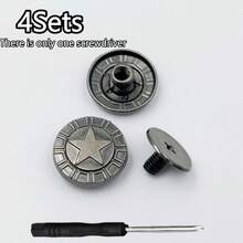 4/8Sets Men's Detachable Adjustable Metal Buttons, Beach Shoes Sandals Slippers Fixing Buckles, Rivet Buckles For Fixing Heel Straps - Multiple Styles - View 15
