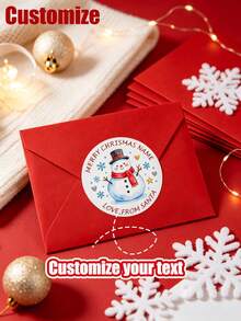 Personalized Christmas Stickers, Customized Name Gift Tags, Santa Claus Gift Tags, Holiday Packaging Stickers, Christmas Eve Gift Box Labels, Holiday Parcel Decoration, Gift Wrapping Accessories, Holiday Party Supplies, Christmas Gift Tags - Multicolor - View 6