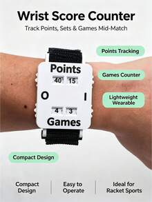 Tennis/Padel Score Wristband - Instant Score Tracker, Wrist Counter, No Memory Loss, Suitable For Singles/Doubles Matches - For Coaches, Referees, Players (White/Black) - Scorekeeping Wristband Manual Scoreboard, Portable Watch-Style Scoreboard, Badminton/Tennis/Table Tennis Match Score Counter, Adjustable Hook And Loop Strap, Small Flip Scoreboard, Outdoor Sports Training Scorekeeping Tool, Black/White Dual Color Options, Simple Manual Dial Scorekeeping Equipment - Multicolor - View 5
