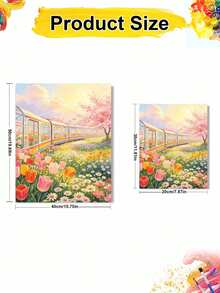 DIY Spring Rainbow Train And Flowers (Frameless Or Framed 8x12 / 16x20 Inches) Paint By Numbers Kit(Acrylic) Arts & Crafts For Adult Beginners, Home Wall Decor, And Holiday Gifts - Sets - View 8