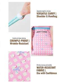 Plaid Bow Mini Coin Purse With Adjustable Shoulder Strap, Sweet Style Portable Crossbody Small Bag, Can Store Keys, Cards, Cash, Lipstick, Jewelry, Compact Trapezoid Makeup Storage Bag, Multiple Styles Women's Daily Travel Handheld Small Storage Bag - Multicolor - View 7