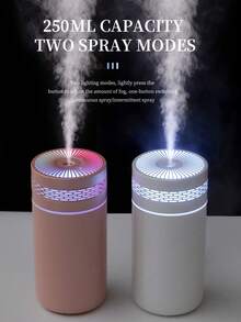 1 Set Black/White Car Humidifier With LED Ambient Light, USB Quiet Aromatherapy Humidifier, Suitable For Essential Oils (5 Fragrance Options), Applicable To Car, Office, Bedroom, Living Room, Study, Plant Room, Car Accessories Decoration, Set Includes 1 Humidifier And 1 Bottle Of Essential Oil, Suitable For All Car Models - A - View 5