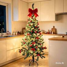 This Realistic Artificial Christmas Tree Is Made Of High-Quality PVC Material, Comes With A Sturdy Metal Foldable Stand. Available In 6 Sizes: 60cm,90cm,120cm,150cm,180cm,210cm. Easy To Assemble And Store. Reusable For Many Holiday Seasons. - Green - View 5