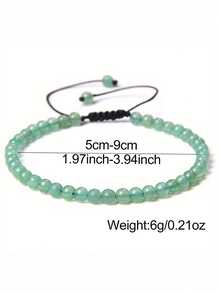 4mm Fine Bead Bracelet, Adjustable Natural Stone Semi-Precious Gemstone Yoga Beads Handmade Bracelet Jewelry - Bracelet - View 2