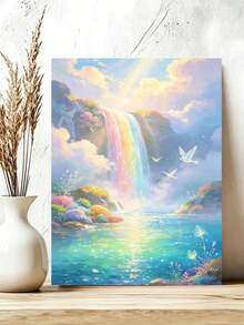 DIY Rainbow Waterfall And Doves (Frameless Or Framed 8x12 / 16x20 Inches) Paint By Numbers Kit(Acrylic) Arts & Crafts For Adult Beginners, Home Wall Decor, And Holiday Gifts - Sets - View 4