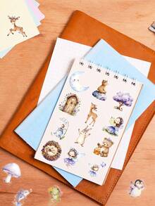 50Pcs Fairy Animal Stickers For Teens Adults, Watercolor Fantasy Forest PET Decals, Cute Fairy Tale Scrapbook Stickers For Water Bottles, Laptops, Phone Cases, Notebooks & Diary Crafts - Multicolor - View 4