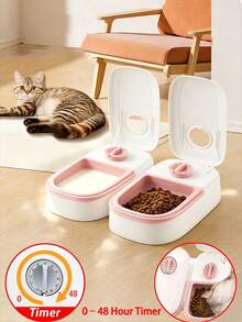 Pet Automatic Timed Feeder, Smart Pet Feeder, Timed And Quantitative Automatic Feeding, Suitable For Cats And Dogs, Separate Feeding Of Wet And Dry Food, No Need To Worry About Forgetting To Feed Pets When Away - Multicolor - View 1