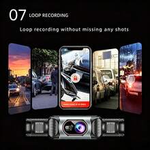Wifi High-Definition 4-Lens Panoramic Dashcam, Low-Light Night Vision, 360° Panoramic Recording, 4-Camera Recording, Collision Sensor, Equipped With 64Gb Loop Recording, Mobile Phone Interconnection,Battery Capacity 150mAh - 4-channel Dash Cam - View 10