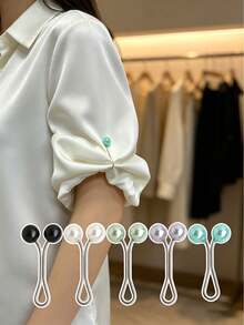 Adjustable Seamless Waist Buckles - Multifunctional Pearl Metal Clips, Suitable For Tightening Belts, Pants, Scarves, Etc. Easy To Use, Stylish Design, Perfect For Belts And Waist, Fashion Accessory, Elegant Appearance - One Size Fits All - View 2