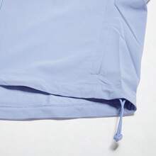 Adidas Jaket Olahraga Wanita Kerah Tegak Tenun Musim Semi/Gugur Nyaman Serbaguna untuk Latihan Kebugaran IX1702 - Biru muda berpendar - View 4