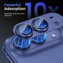 Yezodawee 1pc [2026 New] 9H Tempered Glass Camera Lens Protector, Compatible With IPhone DUO 18 Pro Max/18 Pro, Metal Frame, Ultra-Thin High Definition Transparent, Waterproof Anti-Fingerprint Anti-Scratch, Full Coverage, Bubble-Free Easy Installation, Compatible With Phone Cases, High-End Phone Accessories For Tech Enthusiasts (Blue) - Blue - View 3