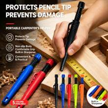 Woodworking Pen, Woodworking-Specific Marking Pen, Deep Hole Marking Pen, Marking Tool, Suitable For Woodworking, Construction Workers, Comes With A Pencil Sharpener, Marking Pen - A - View 1